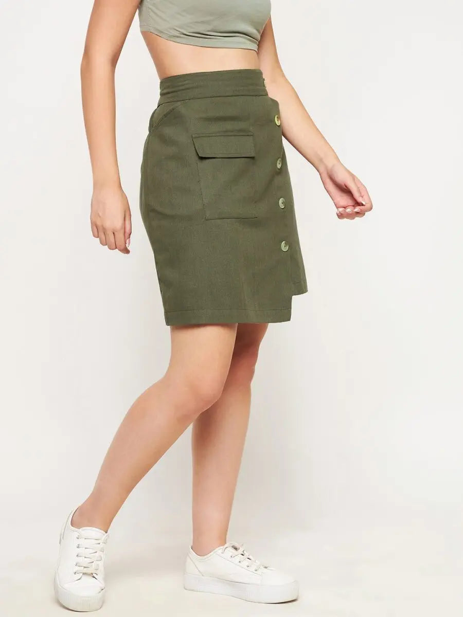 winered-olive-skirt-with-button