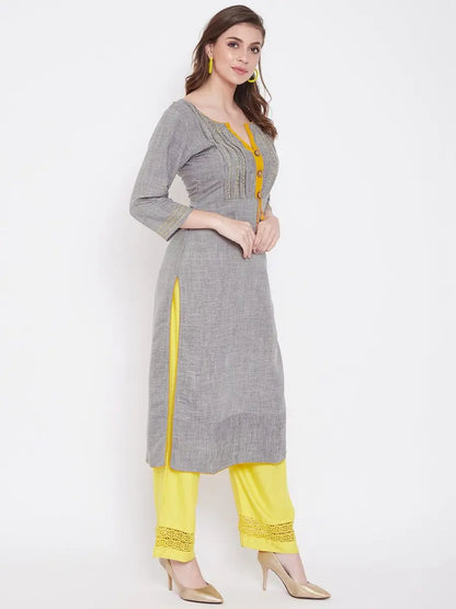 winered-grey-straight-cotton-blend-self-design-kurta
