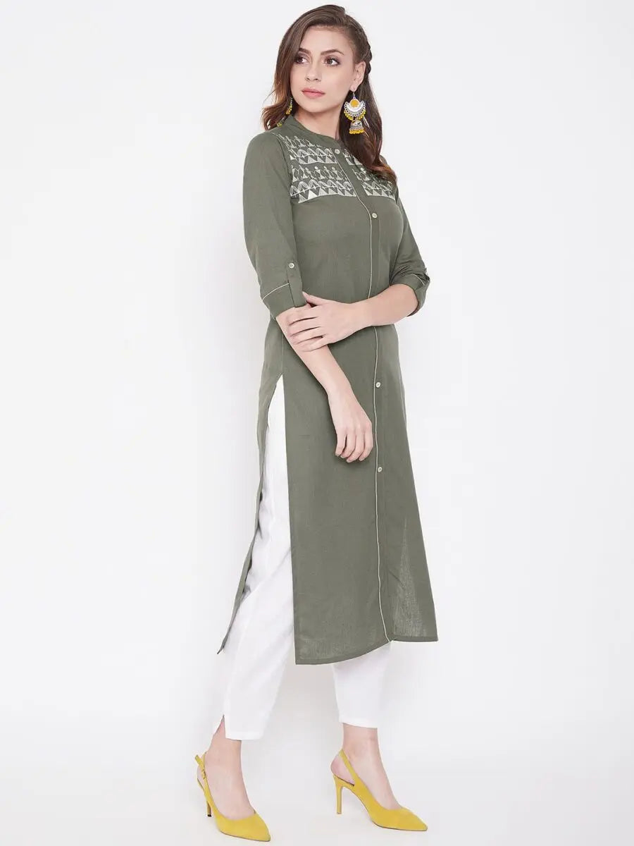 winered-grey-straight-cotton-embroidered-kurta