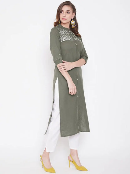 winered-grey-straight-cotton-embroidered-kurta