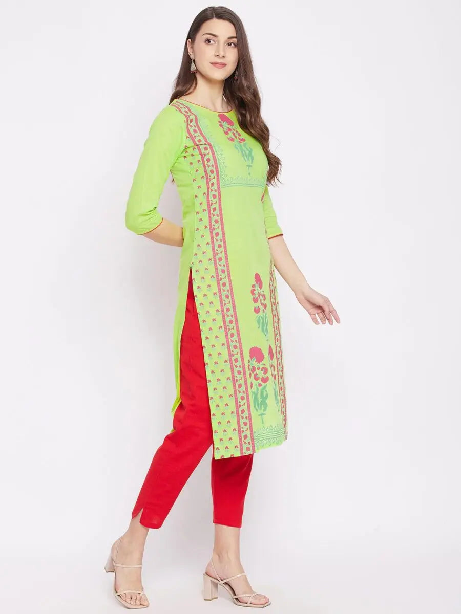 winered-light-green-straight-pure-cotton-printed-kurta