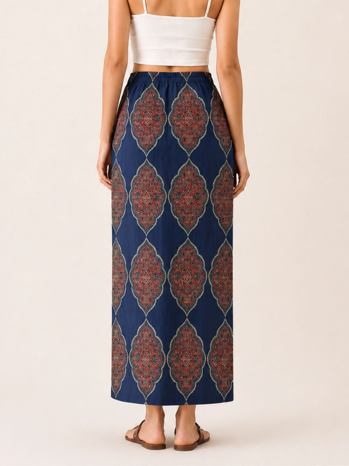 Women Ethnic Print Wrap Skirt