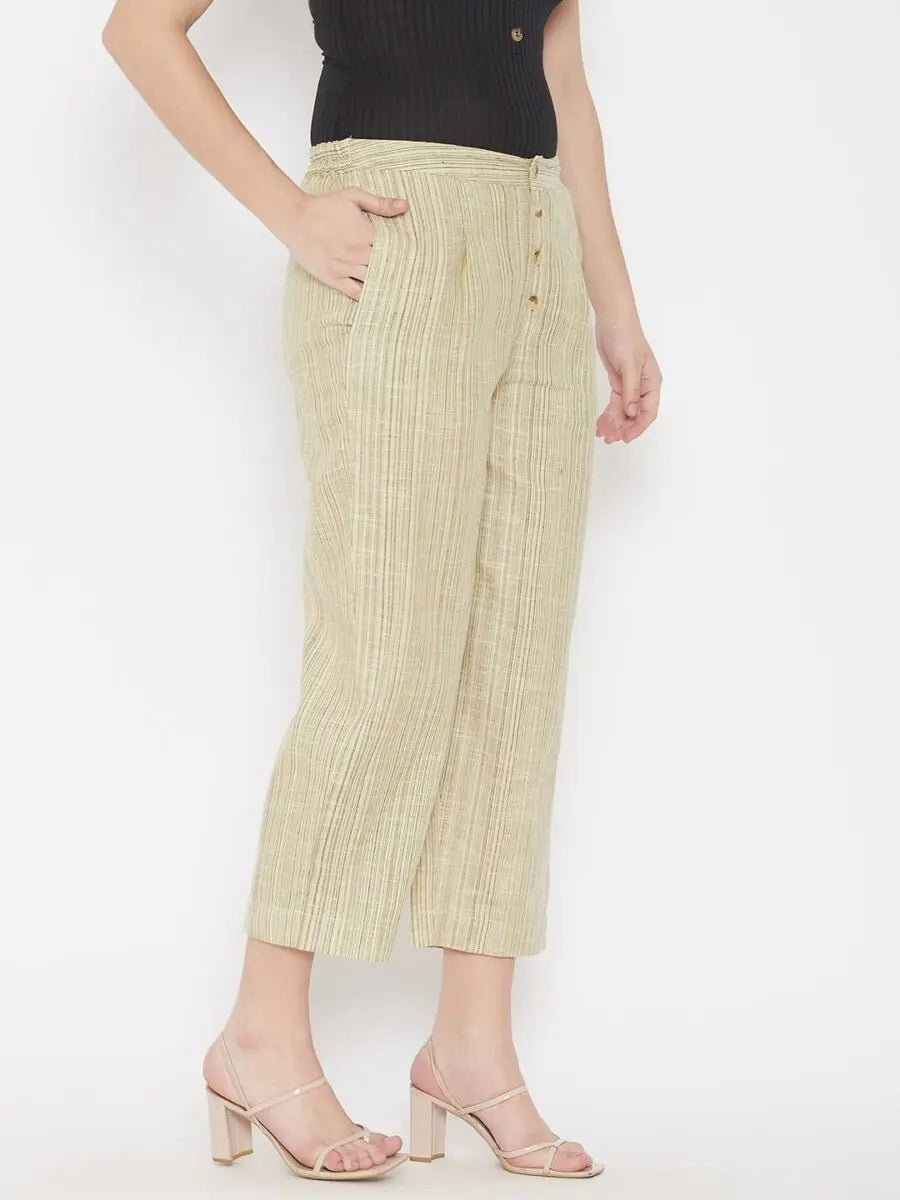 winered-green-regular-fit-cotton-texetured-trouser