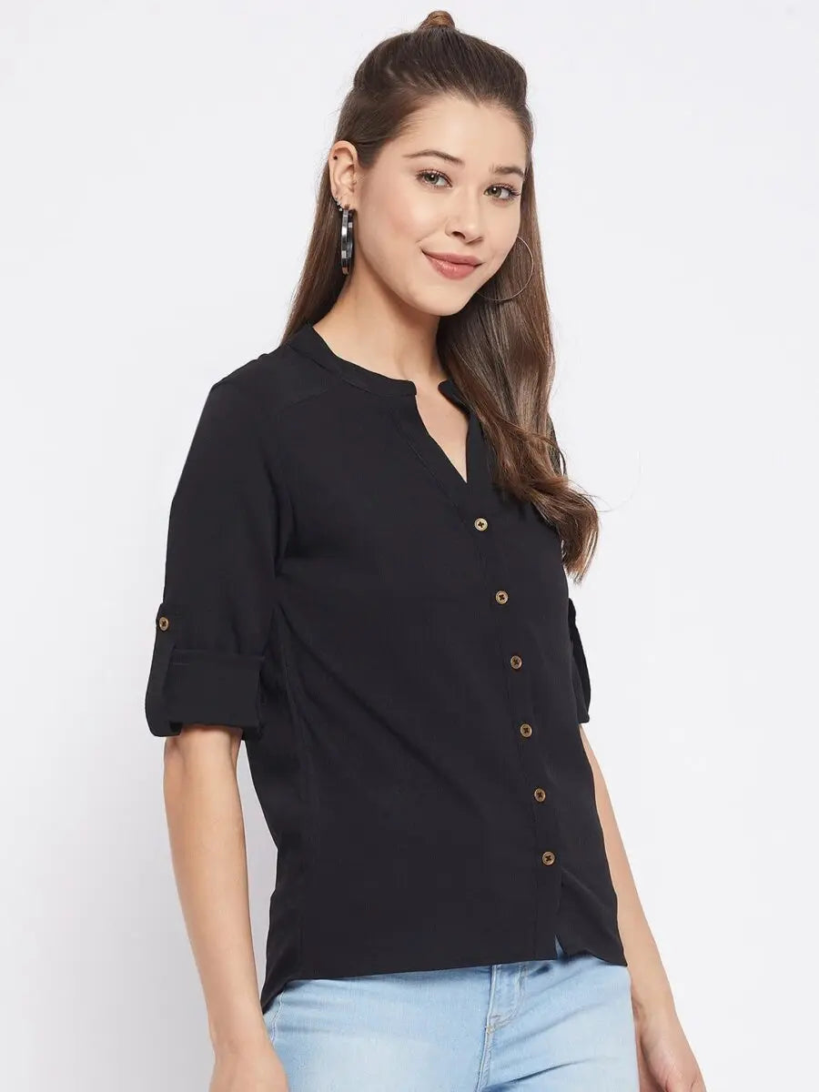 winered-black-solid-polyester-shirt-style-top