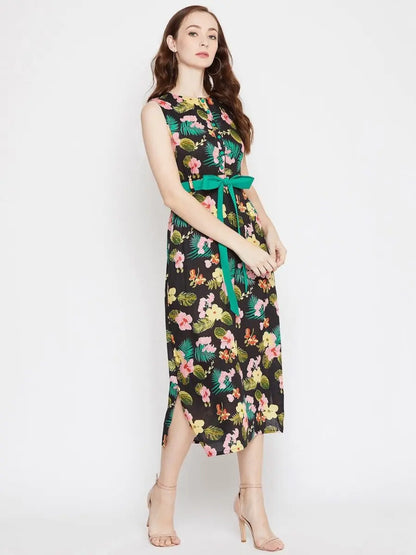 winered-black-a-line-rayon-floral-print-dress