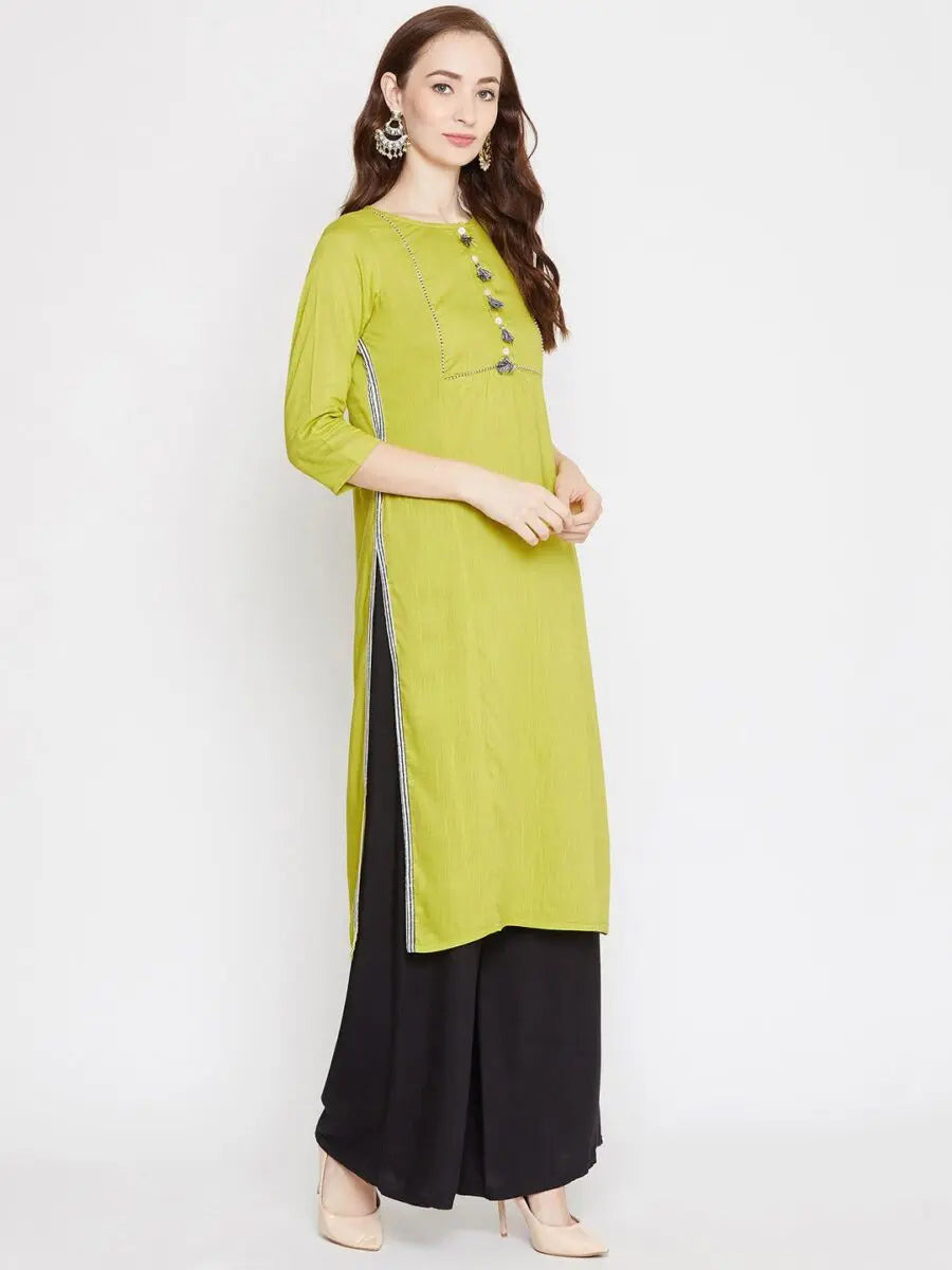 winered-green-straight-rayon-solid-kurta