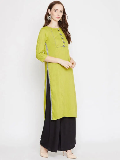 winered-green-straight-rayon-solid-kurta