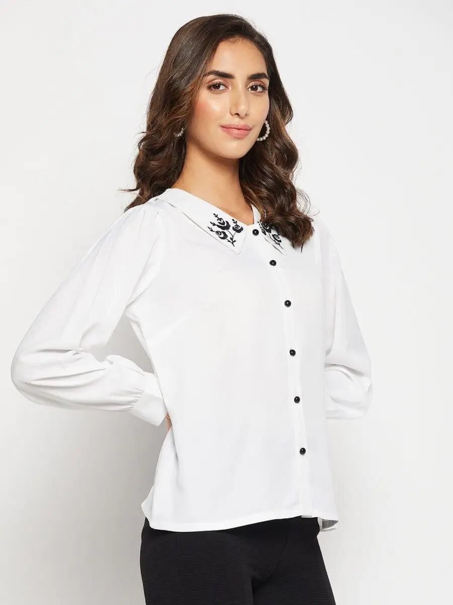 winered-white-cotton-tops-for-women-white-contrast-collar-embroidered-shirt