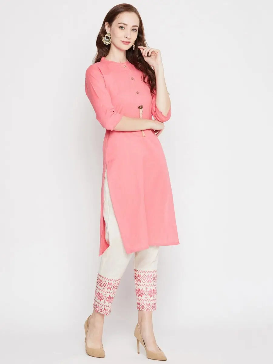 winered-pink-straight-cotton-embroidered-kurta-and-pant-set