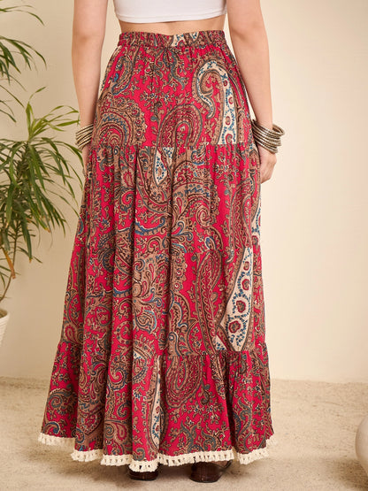 women-pink-cotton-paisley-printed-lace-long-line-skirt