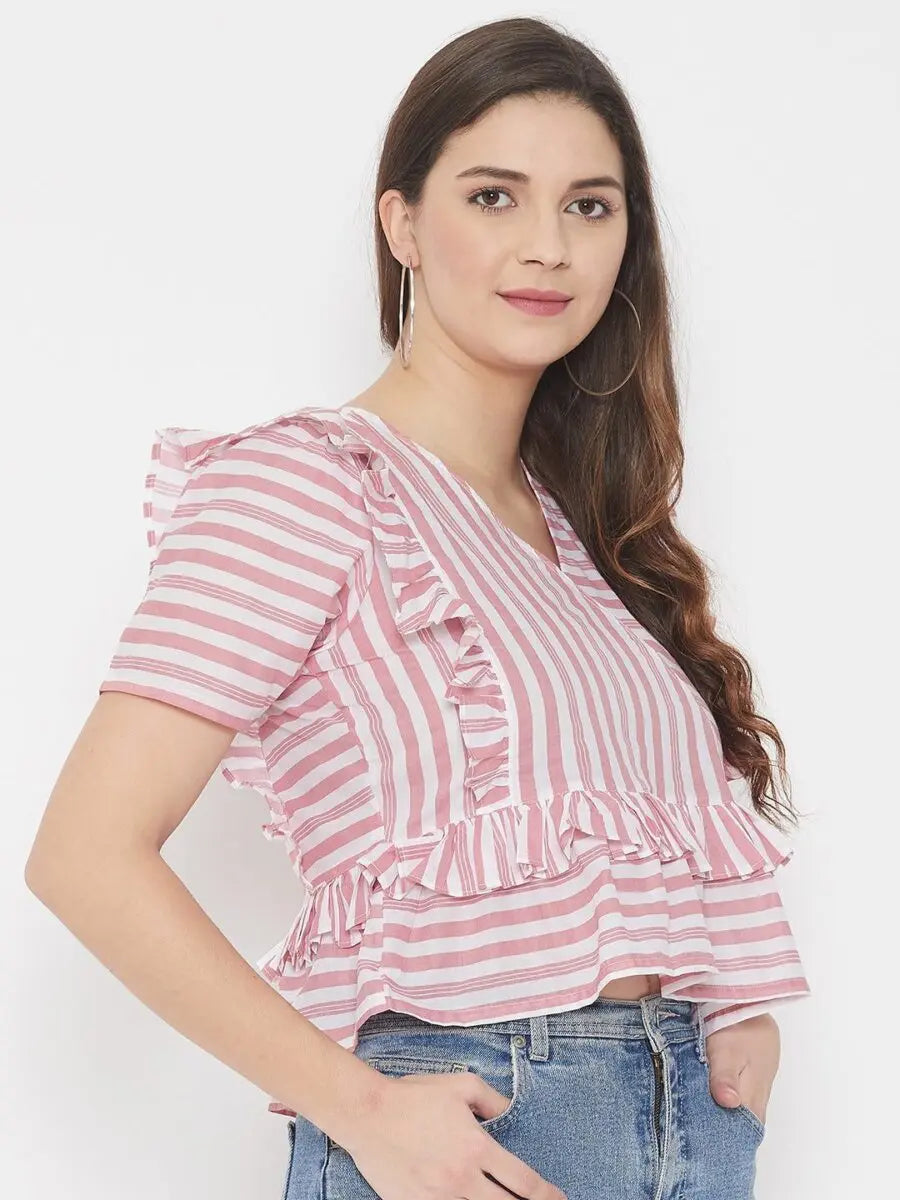 winered-pink-cotton-striped-top