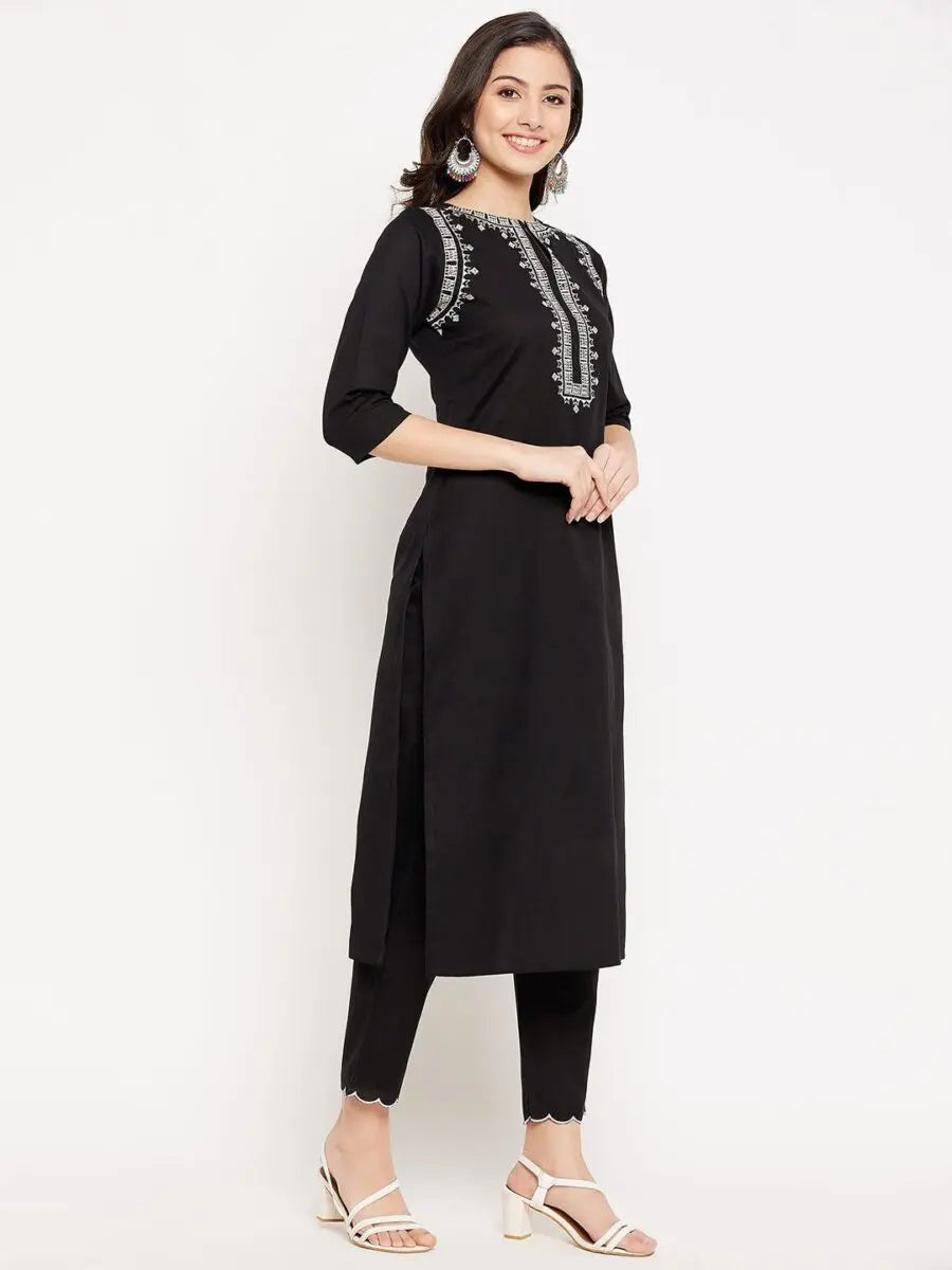 winered-black-cotton-embroidered-kurta-and-pant-set