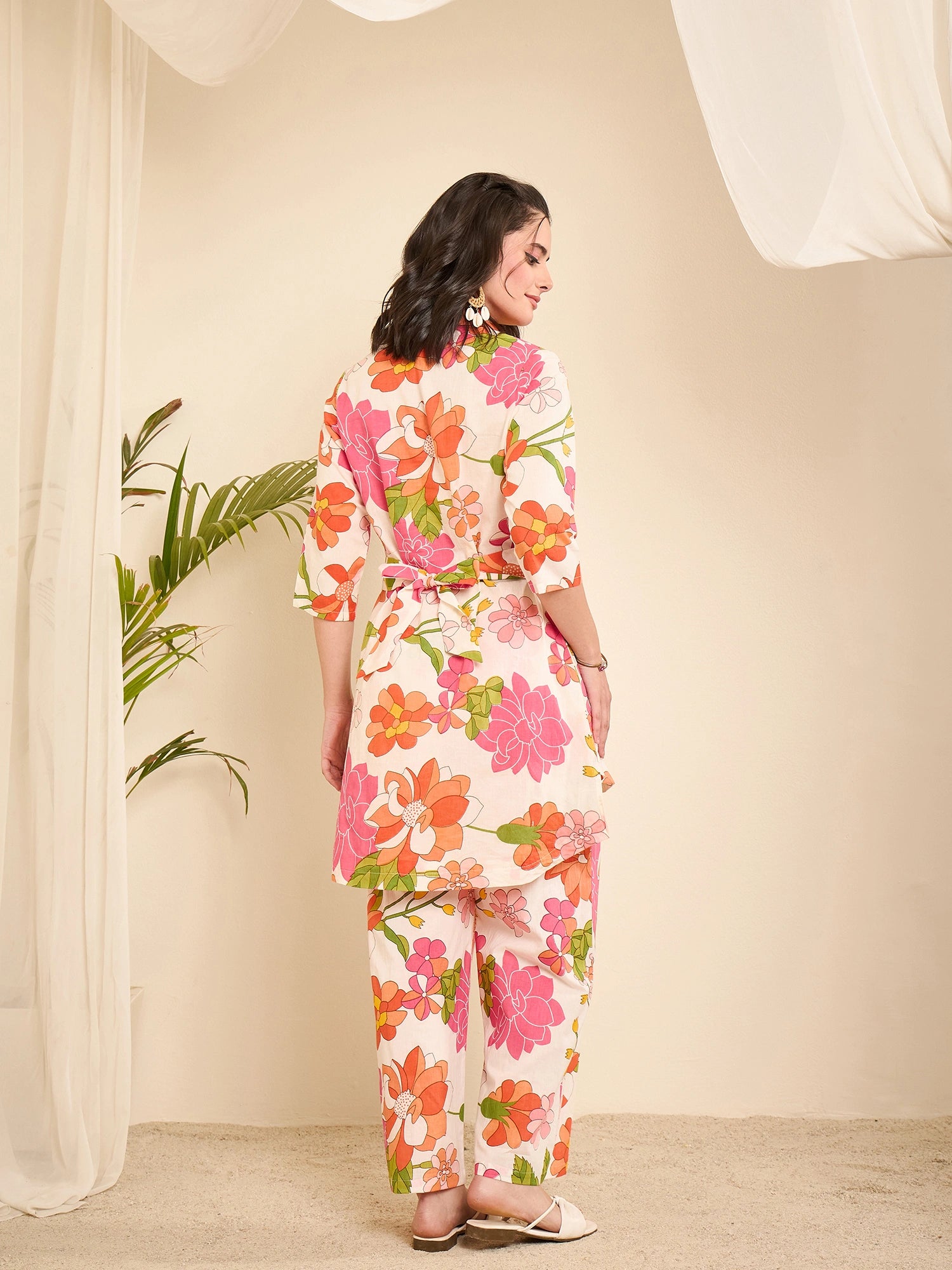 women-cotton-floral-hi-low-co-ord-set