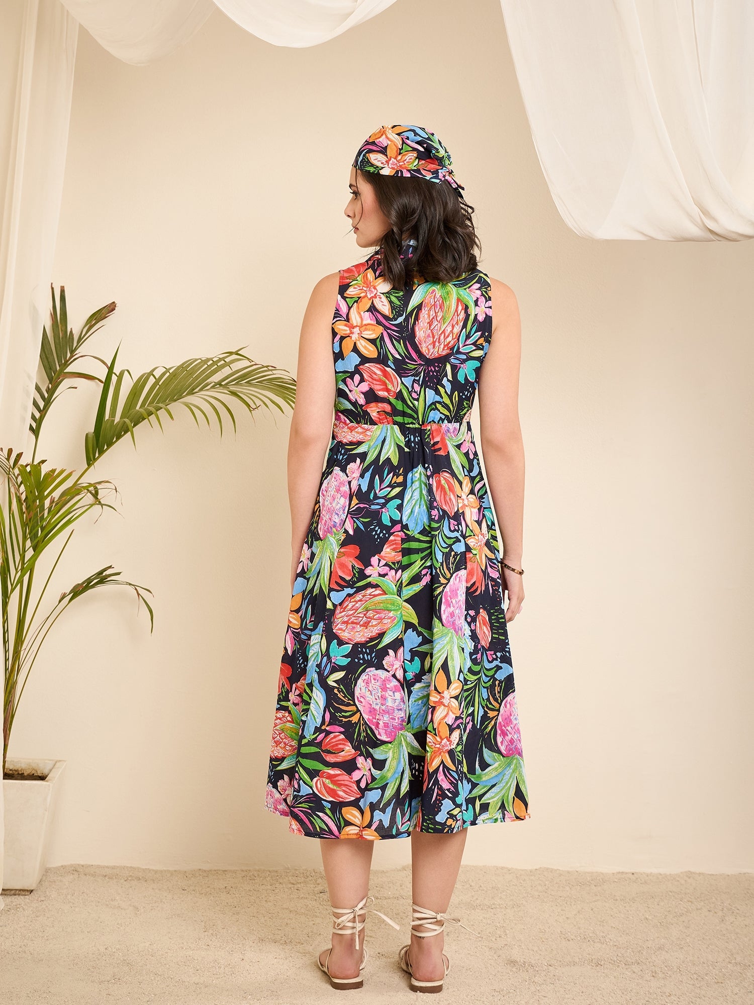 women-navy-blue-cotton-printed-front-triangle-cut-out-a-line-dress