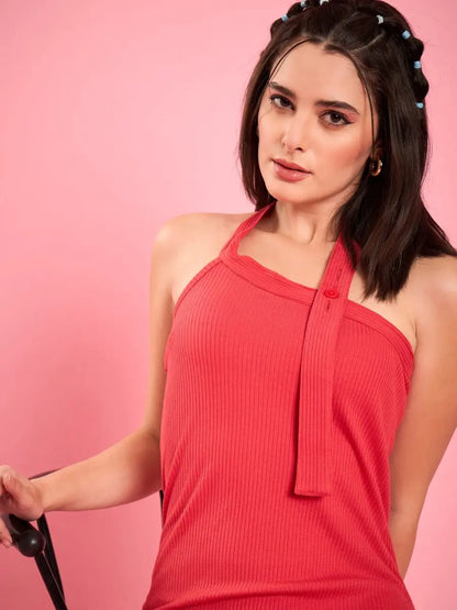 winered-women-red-halter-neck-ribbed-bodycon-dress