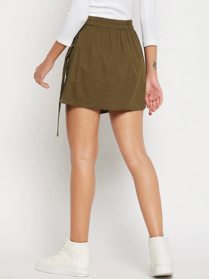 winered-women-olive-mini-wrap-skirt-with-adjuster