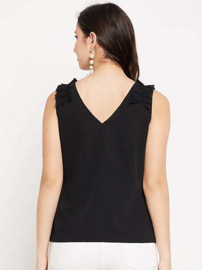 winered-trendy-black-cotton-tops-for-women-v-neckline-top-with-frill-beads-detailing