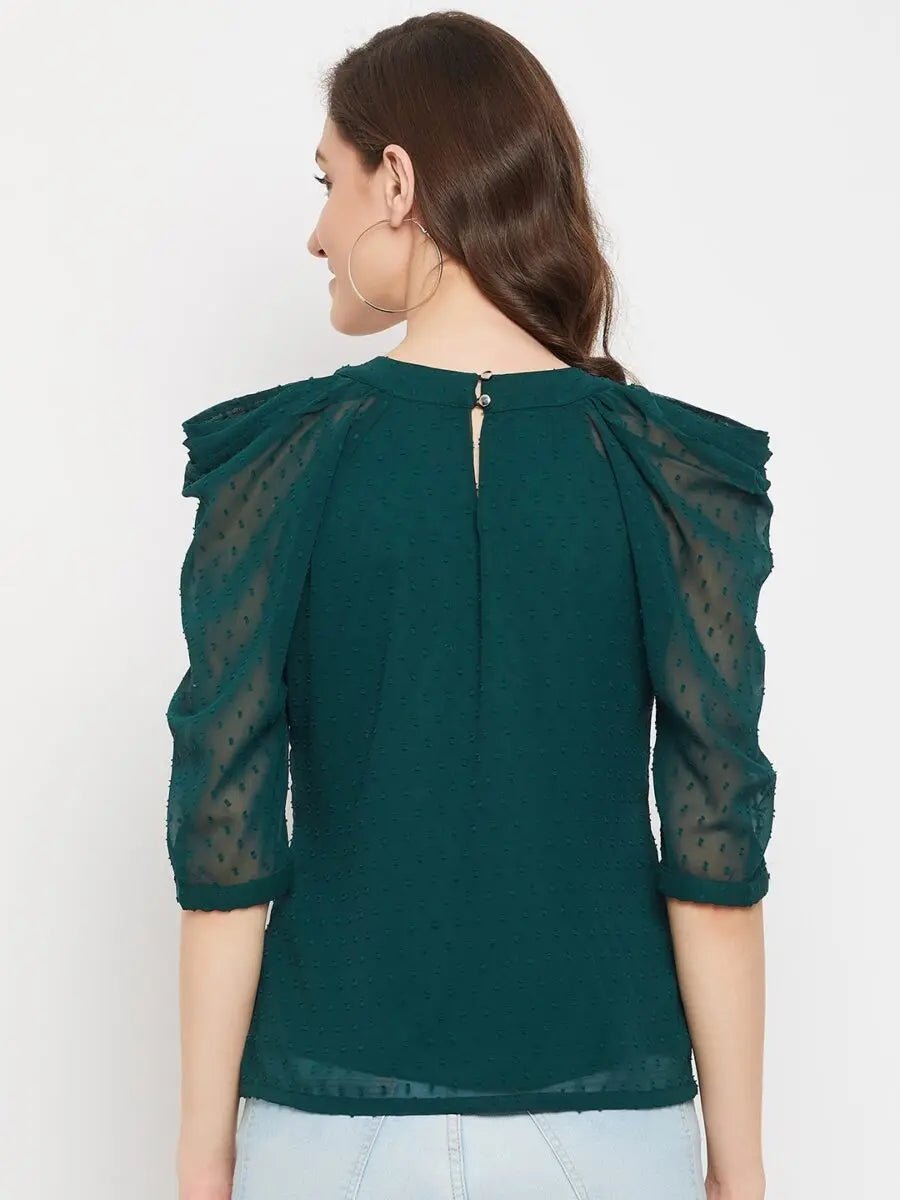 winered-women-green-tunic-top-cowl-sleeve-top