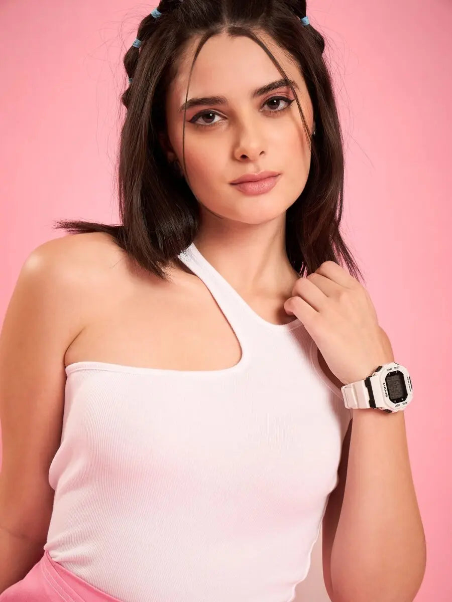 white-asymmetric-neckline-crop-top