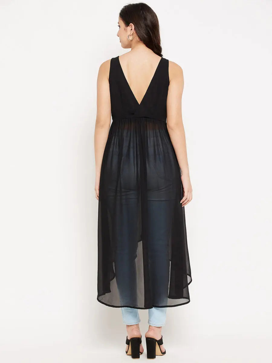 winered-black-tops-for-women-front-opening-high-low-top