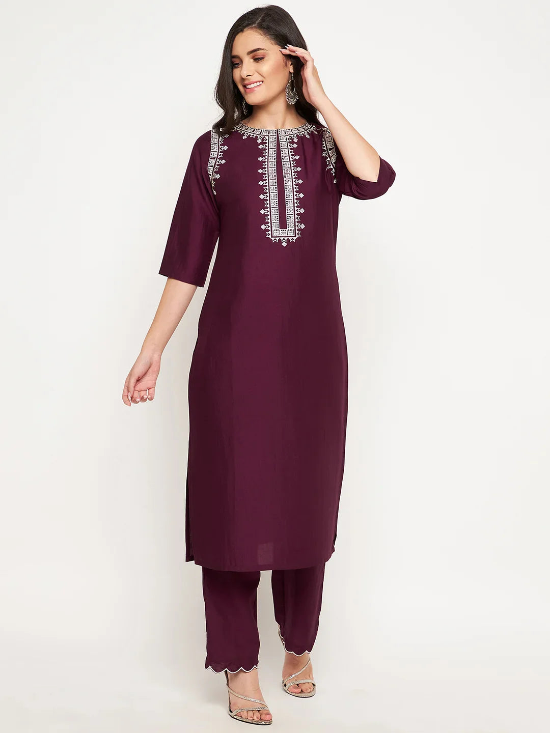winered-wine-rayon-embroidered-kurta-and-pant-set
