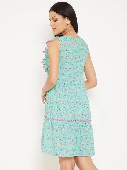 winered-mint-green-ruffled-cotton-floral-print-dress