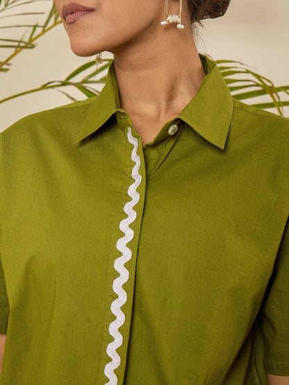 women-green-cotton-oversized-shirt-with-shorts-set