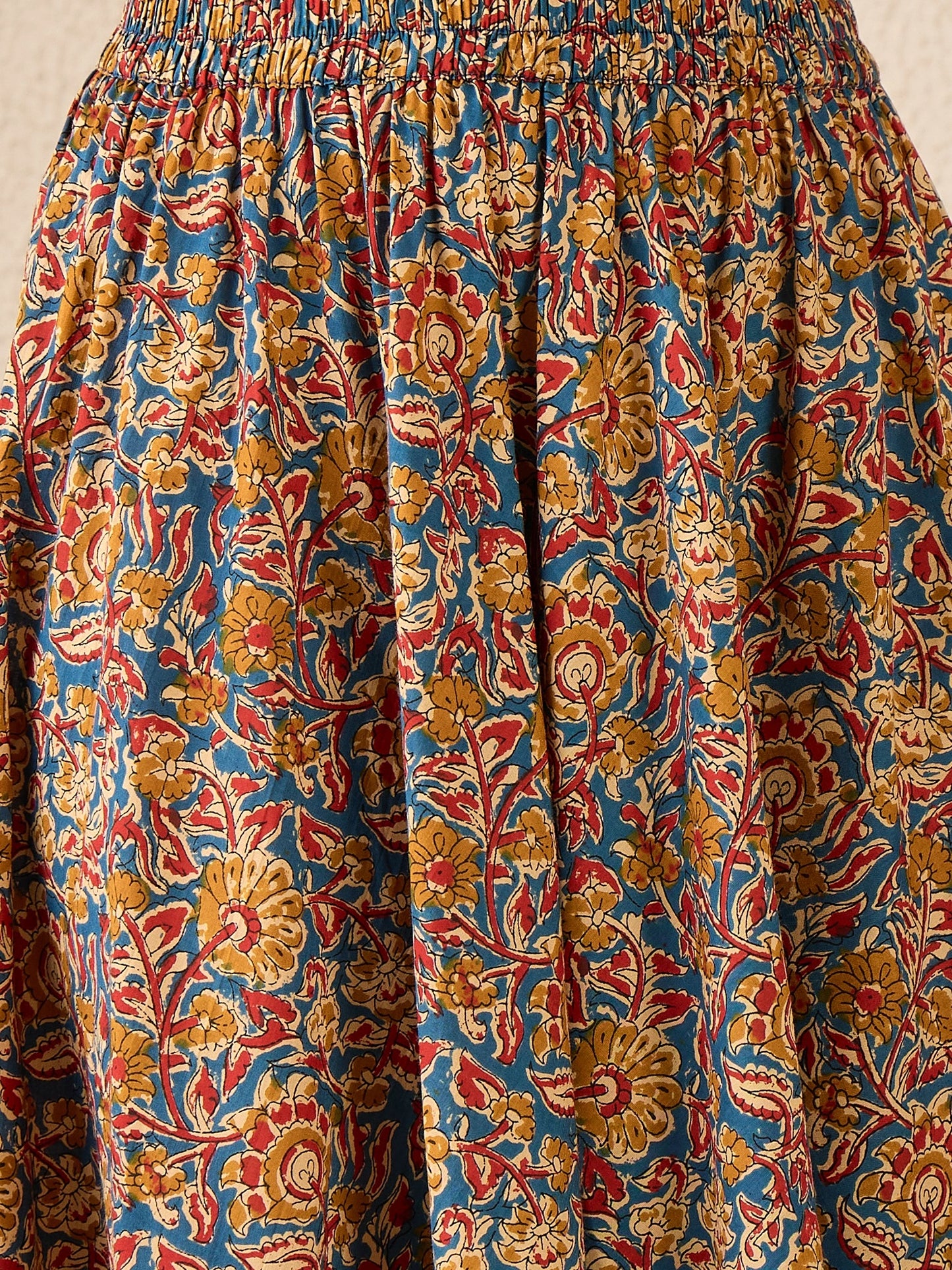 Women Printed Cotton Lace detailing Waistcoat with Skirt Co-ord Set