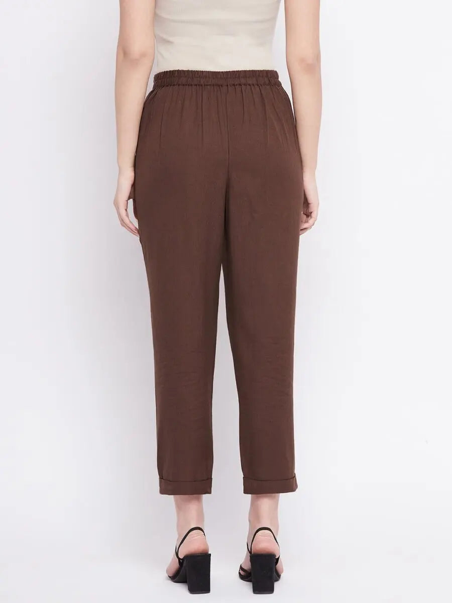 winered-brown-regular-fit-cotton-solid-trouser
