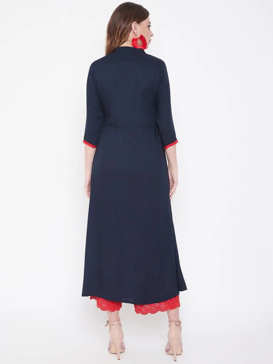 winered-dark-blue-a-line-rayon-embroidered-kurta