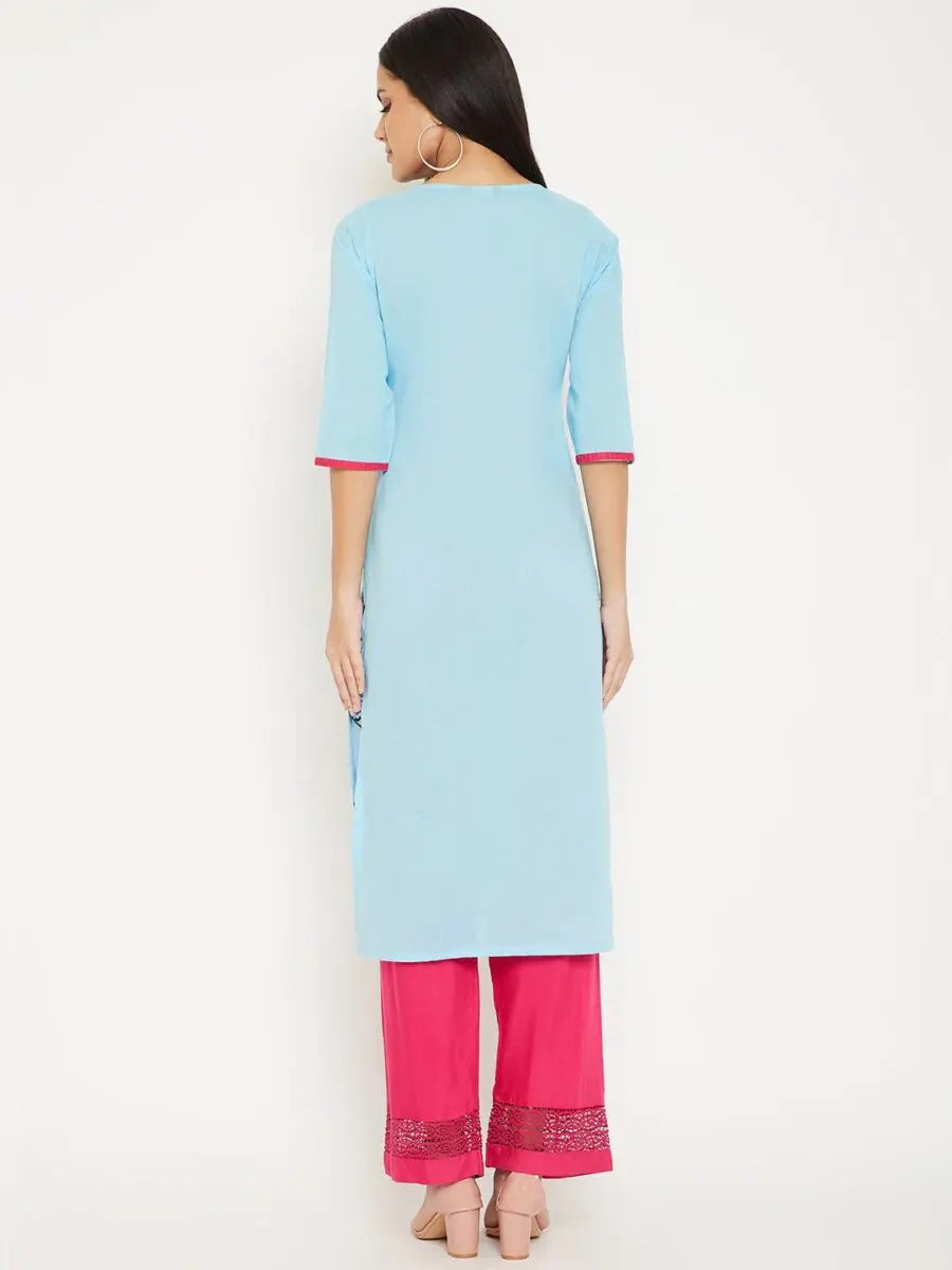 winered-sky-blue-straight-cotton-printed-kurta
