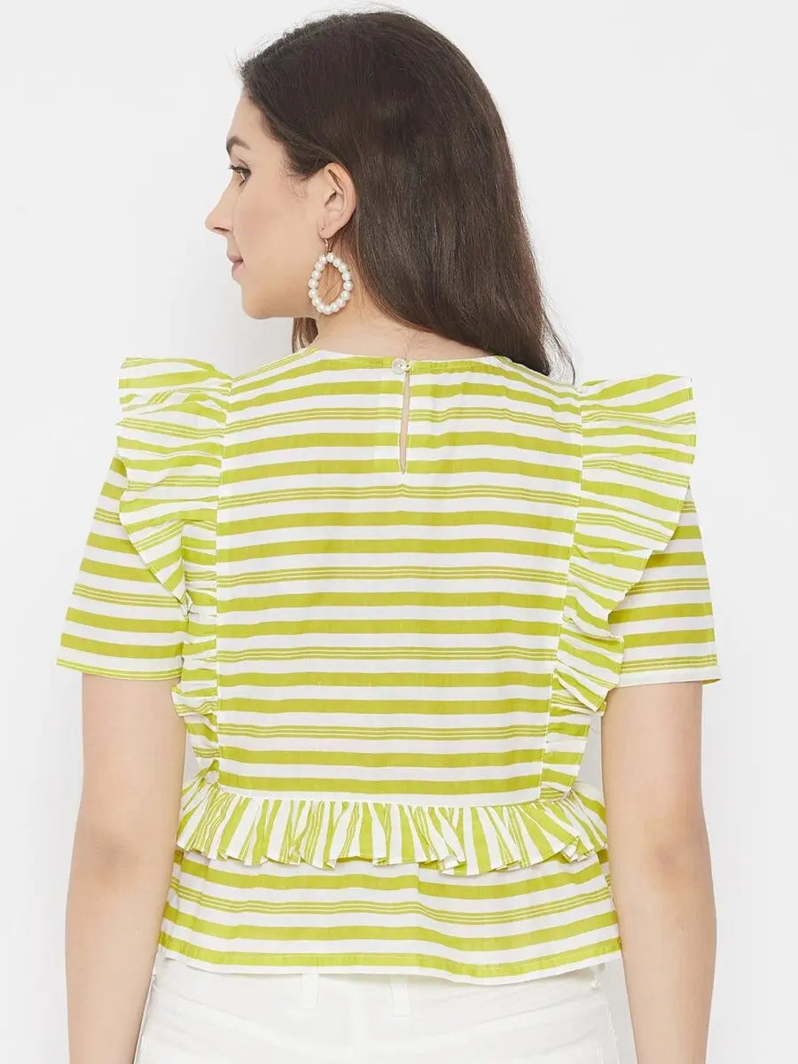 winered-green-cotton-striped-top