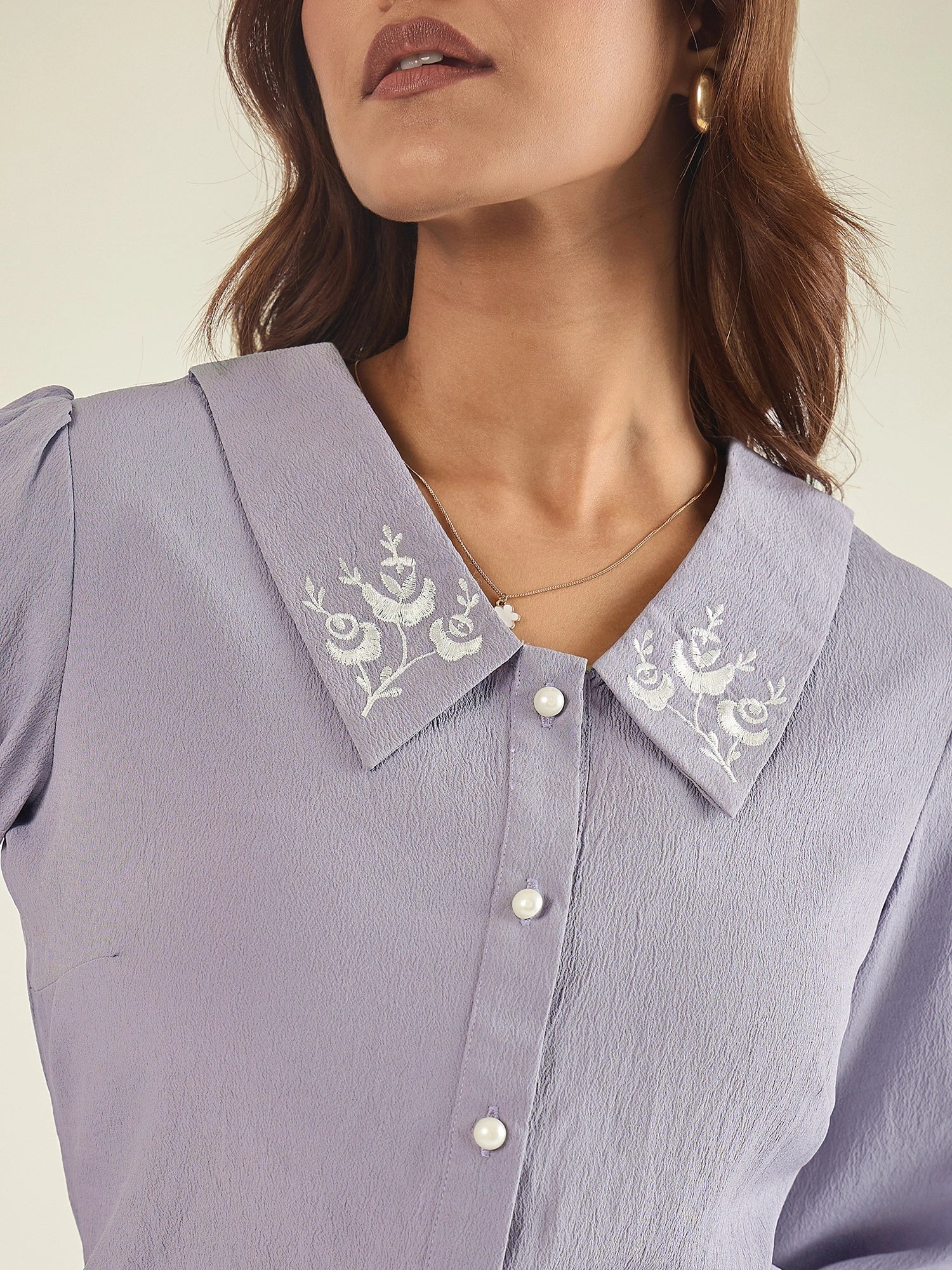 winered-women-lavender-collared-shirt-with-contrast-embriodery