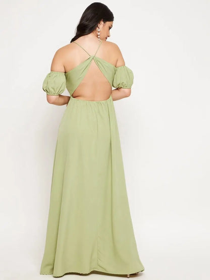 winered-light-green-crepe-long-dress