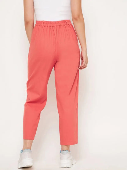 winered-peach-trouser-with-buckle