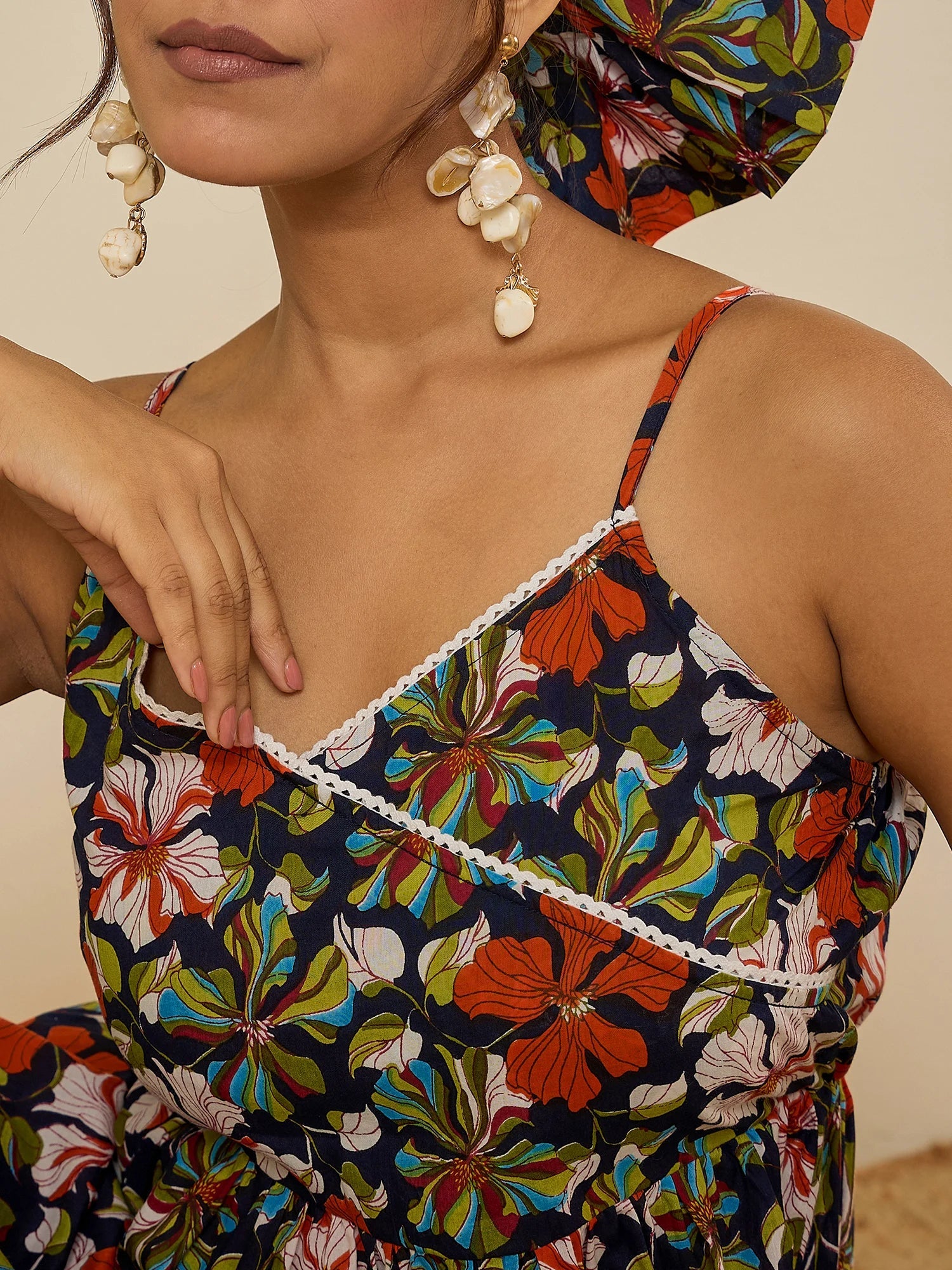 winered-navy-blue-floral-print-lace-strap-tiered-dress