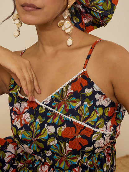 winered-navy-blue-floral-print-lace-strap-tiered-dress