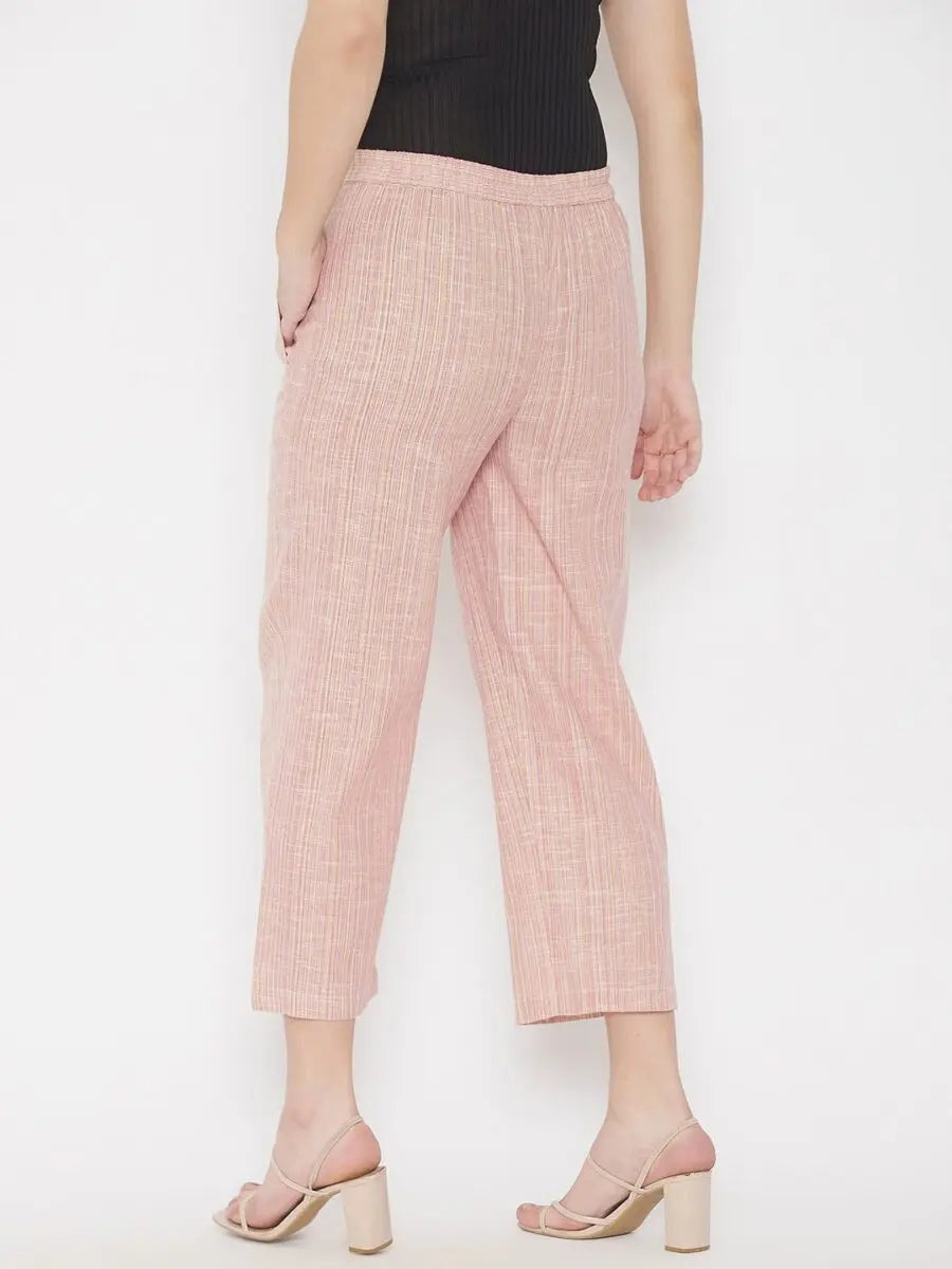 winered-pink-regular-fit-cotton-texetured-trouser