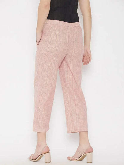 winered-pink-regular-fit-cotton-texetured-trouser