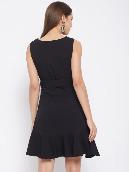 winered-black-fit-and-flare-crepe-solid-dress
