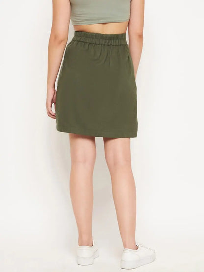 winered-olive-skirt-with-button