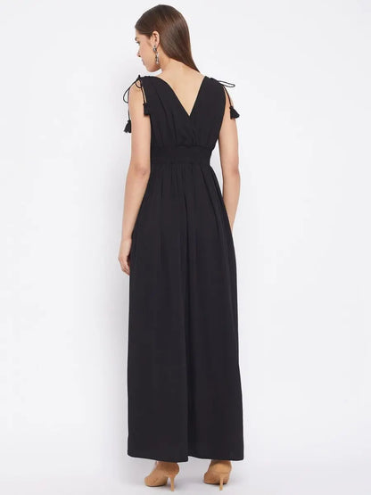 winered-black-solid-maxi-dress