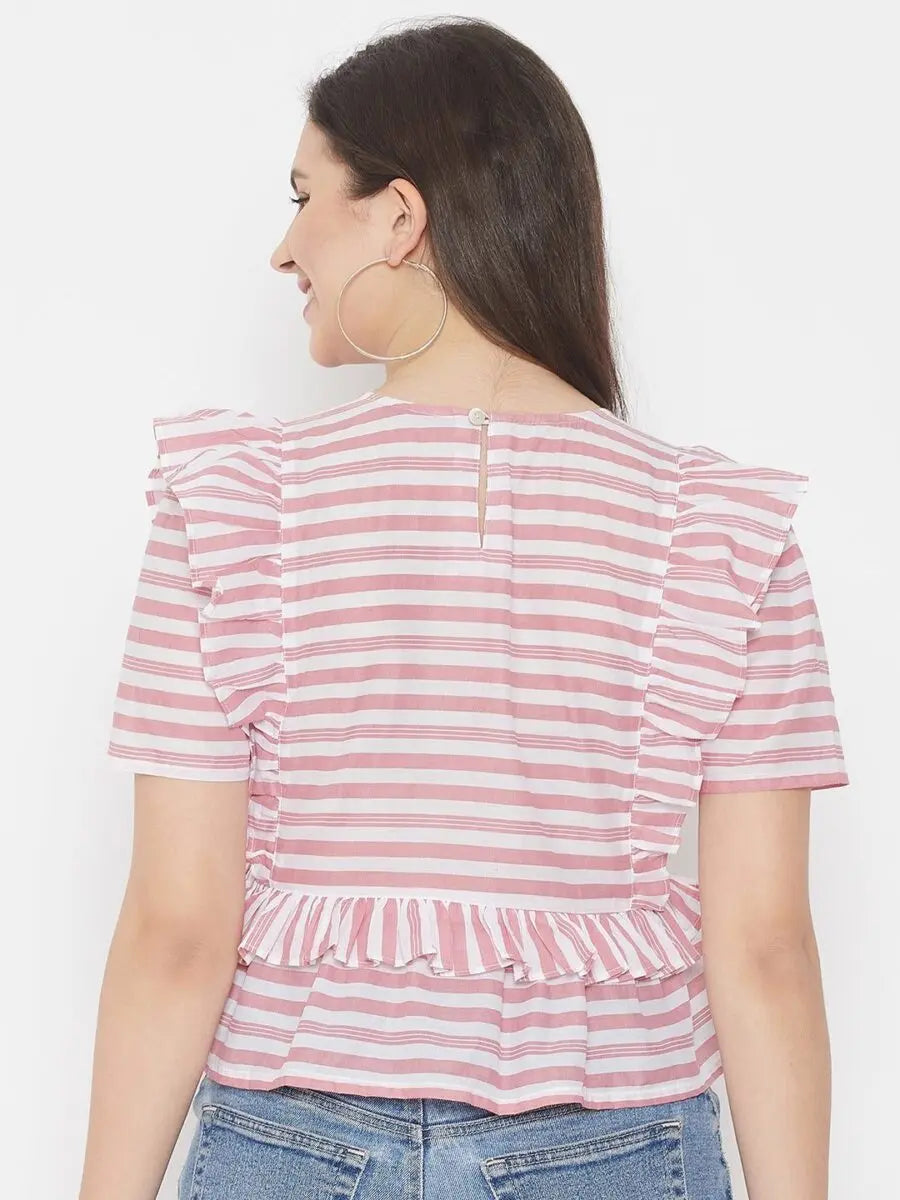 winered-pink-cotton-striped-top