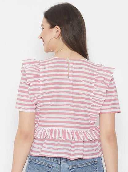 winered-pink-cotton-striped-top