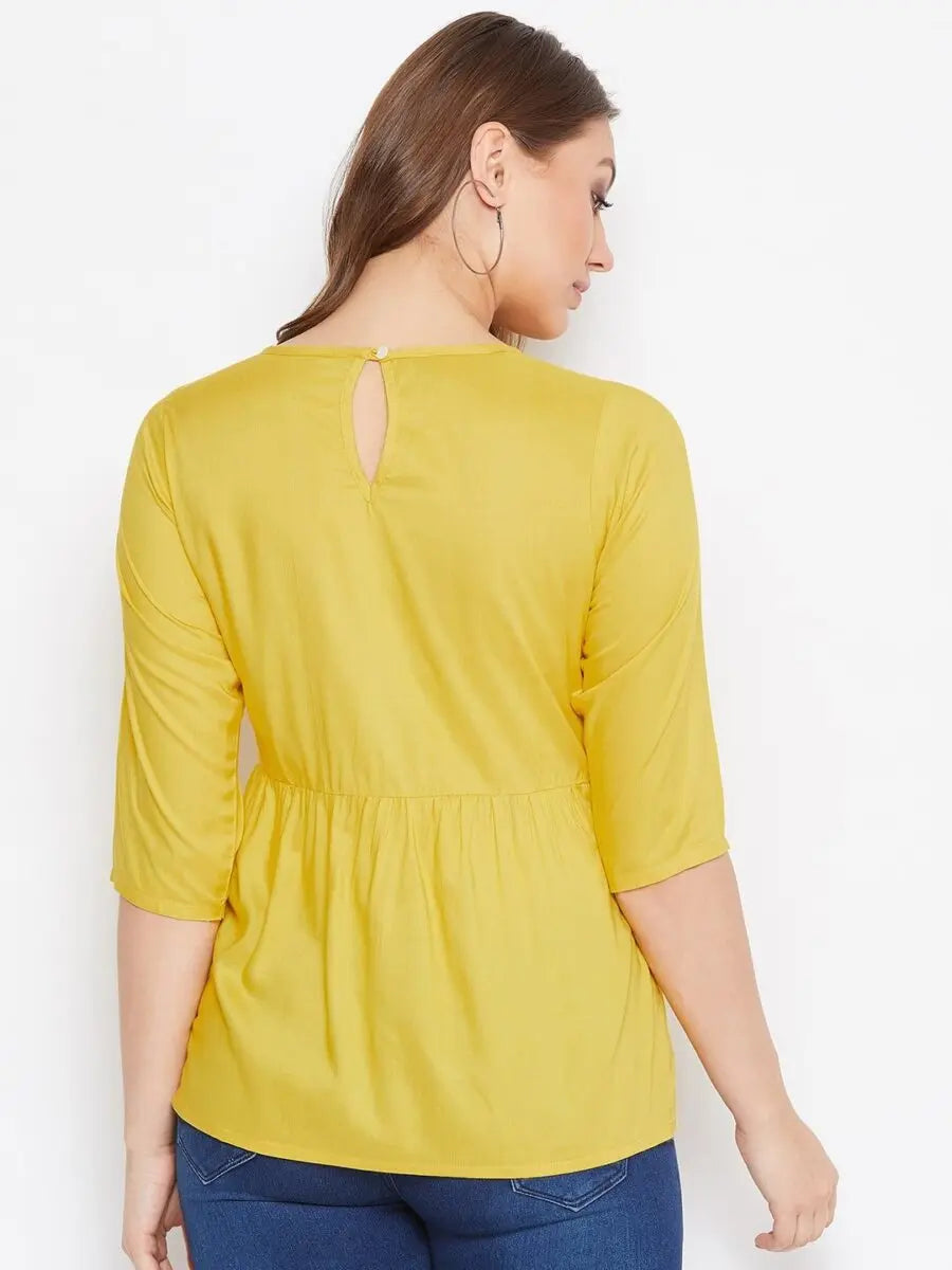 winered-yellow-embroidered-rayon-empire-waist-top