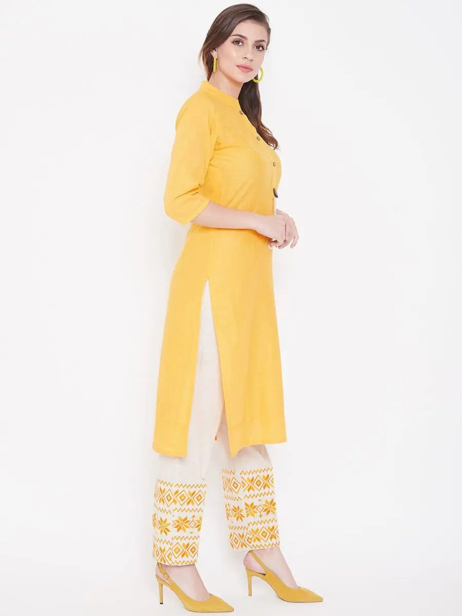 winered-yellow-straight-cotton-embroidered-kurta-and-pant-set