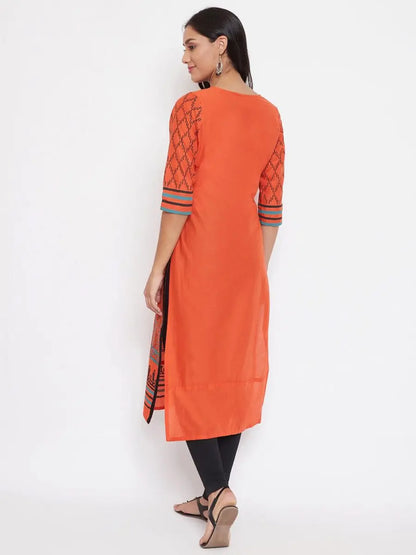 winered-rust-orange-straight-cotton-printed-kurta