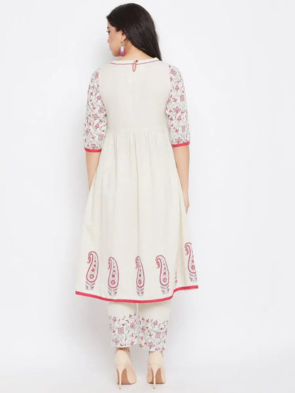 winered-off-white-a-line-cotton-printed-kurta-and-pant-set