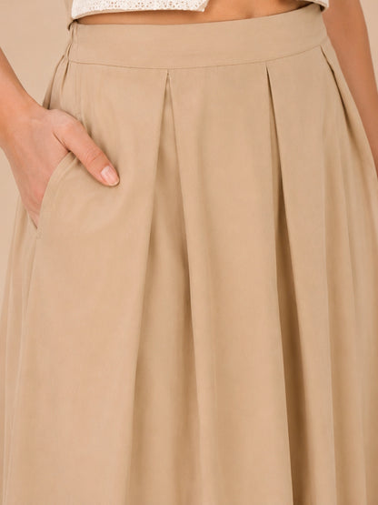 Women Beige Vest & Skirt Co-ord Set