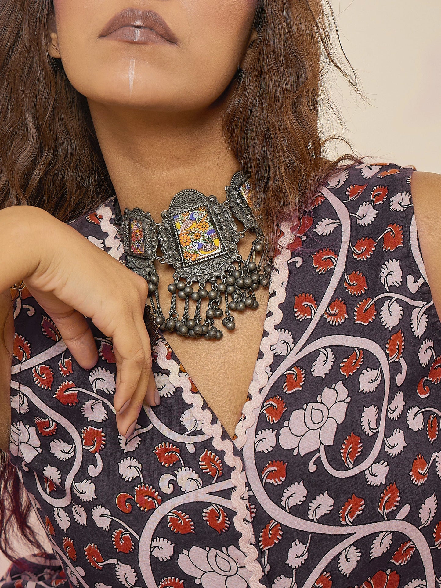 Women Black Lace Detailing Waistcoat Top